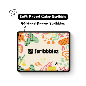 Soft Pastel Color Scribble | 40 Hand-Drawn Scribble