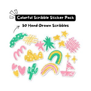 Colorful Scribble Sticker Pack (50 PCS)