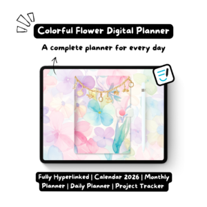 Colorful Flower Digital Planner | All-in-One Productivity Planner